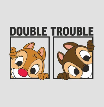 Термонаклейка "Double trouble" Чип и Дейл 19*12 см