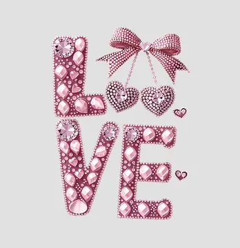 Термоналіпка "Love" з камінчиками 19*26 см