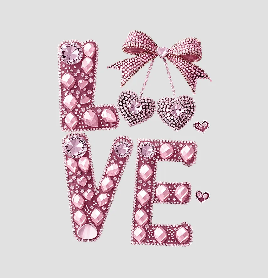 Термоналіпка "Love" з камінчиками 19*26 см-0