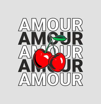Термонаклейка "Amour" вишенки 19*20 см