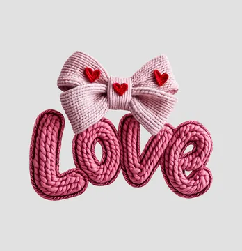 Термонаклейка "Love" вязаная 19*15,5 см.