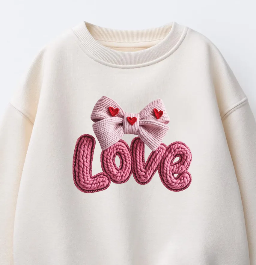 Термонаклейка "Love" вязаная 19*15,5 см.-1