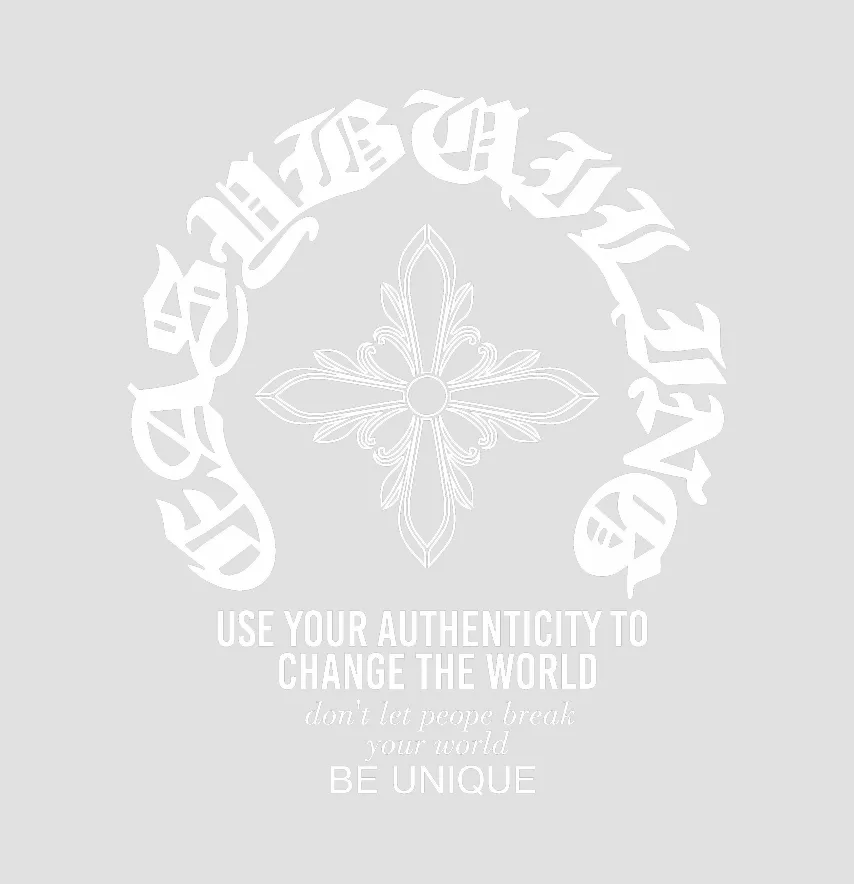 Термонаклейка "Be unique" крест 19×22 см белого цвета.-0