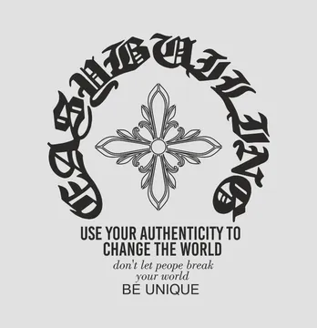 Термонаклейка "Be unique" крест 19*22 см черного цвета