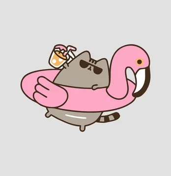 Термонаклейка "Pusheen" пляж 21,5*14,5 см