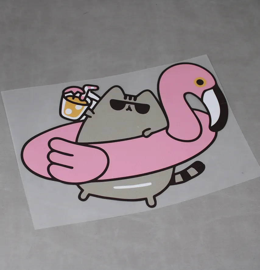 Термонаклейка "Pusheen" пляж 21,5*14,5 см-2