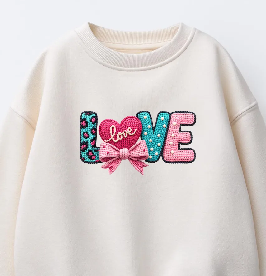 Термоналіпка "Love" в'язана кольорова 19*10,5 см-1