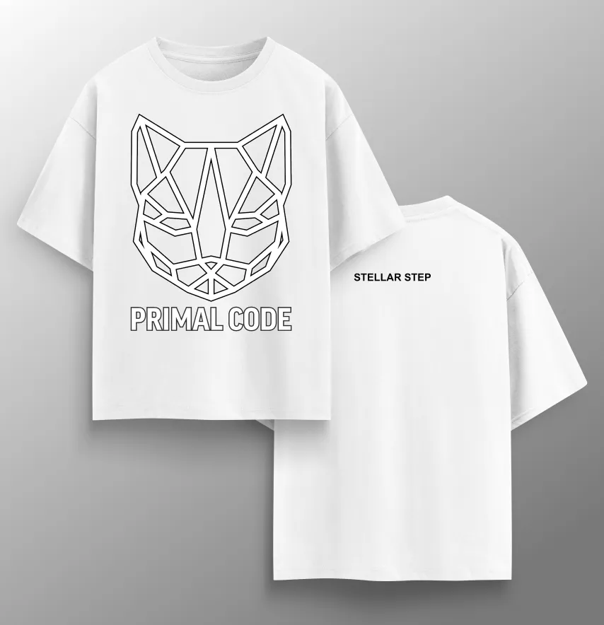 Футболка жіноча оверсайз "Primal code" білого кольору-1