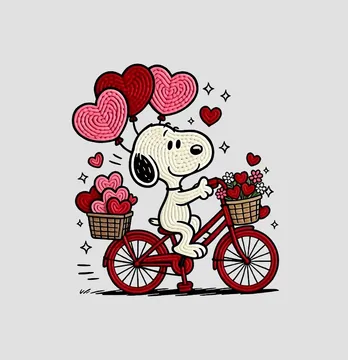 Термонаклейка "Snoopy" на велосипеде 17*19 см