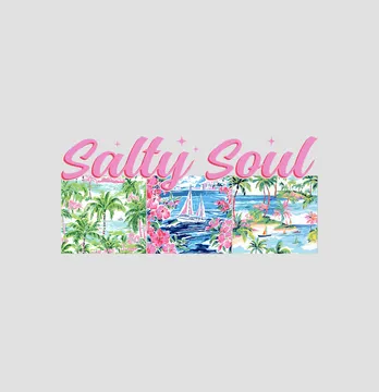 Термонаклейка "Salty soul" пальмы 19*8,5 см