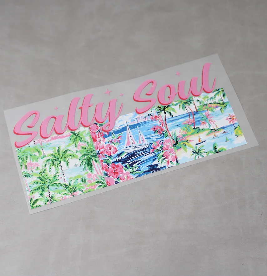 Термонаклейка "Salty soul" пальмы 19*8,5 см-2
