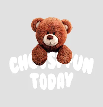 Термонаклейка "Мишка" choose fun белая надпись 22*19 см