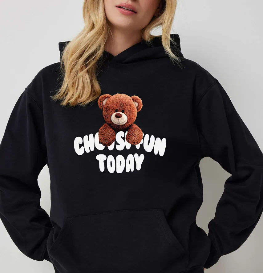 Термонаклейка "Мишка" choose fun белая надпись 22*19 см-1