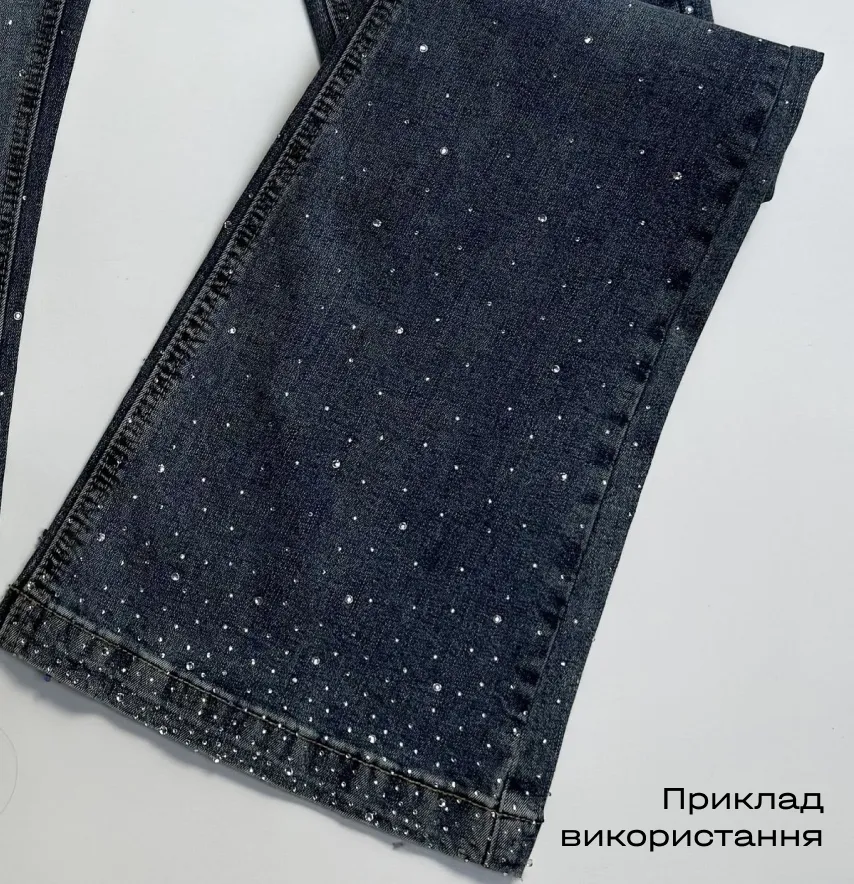 Аппликация со страз "Дождь пиксель" ss6 серебро металлик 43*27,5 см-8