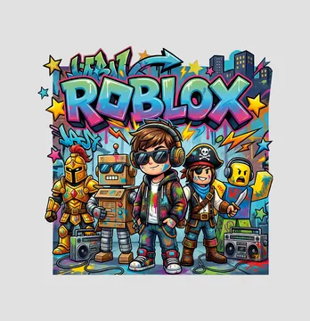 Термонаклейка "Roblox" мальчик в наушниках 19*19 см