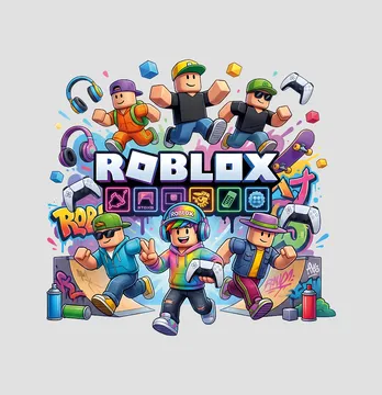 Термонаклейка "Roblox" герои, граффити 19,5*19 см