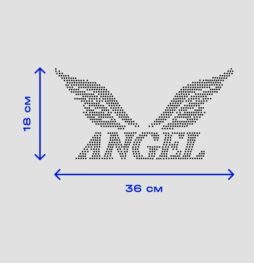 Аппликация из страз "Angel" ss6 crystal 36*18 см-7