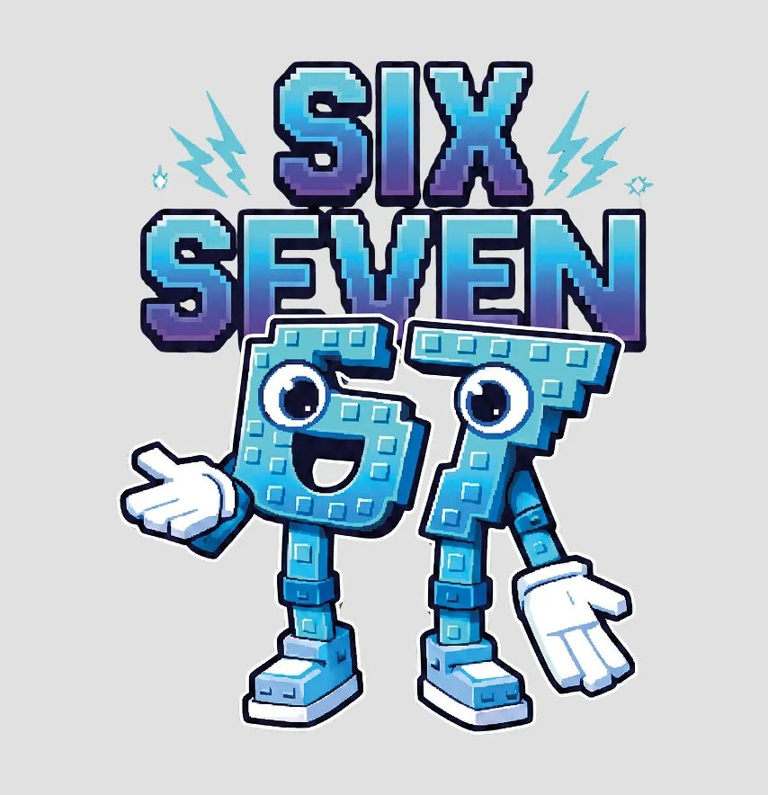 Термонаклейка "Six seven" пиксель 14,5*19 см -0