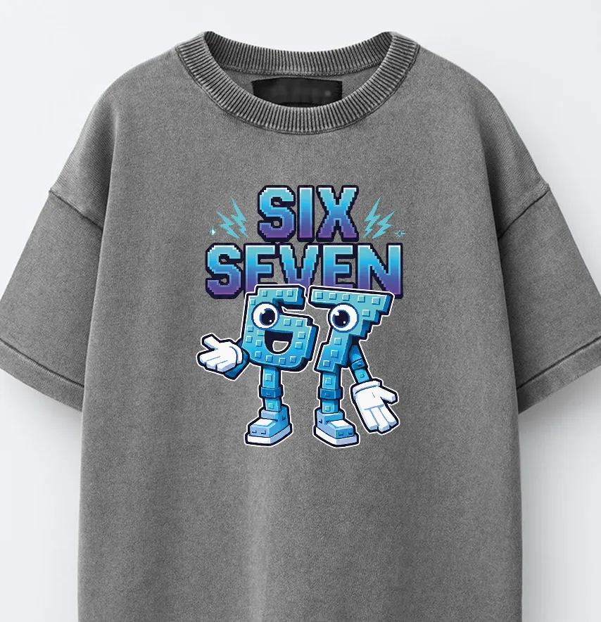 Термонаклейка "Six seven" пиксель 14,5*19 см -1