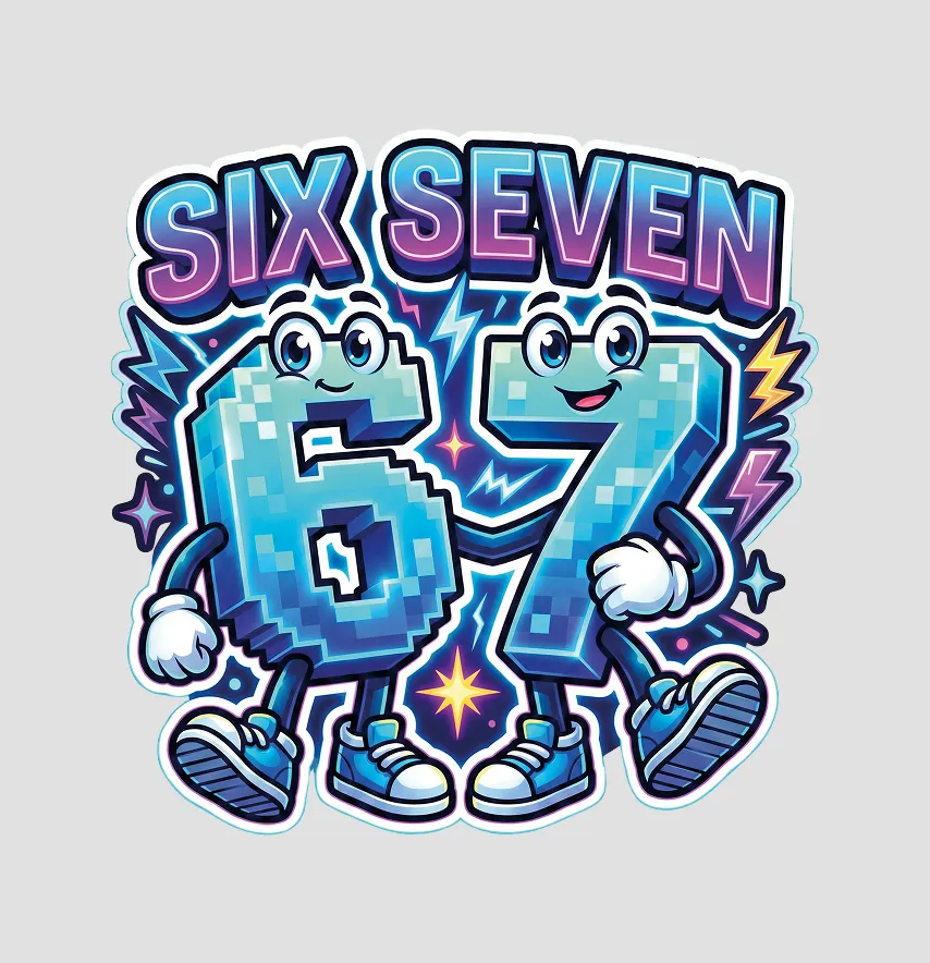 Термонаклейка "Six seven" молнии 19*19 см -0