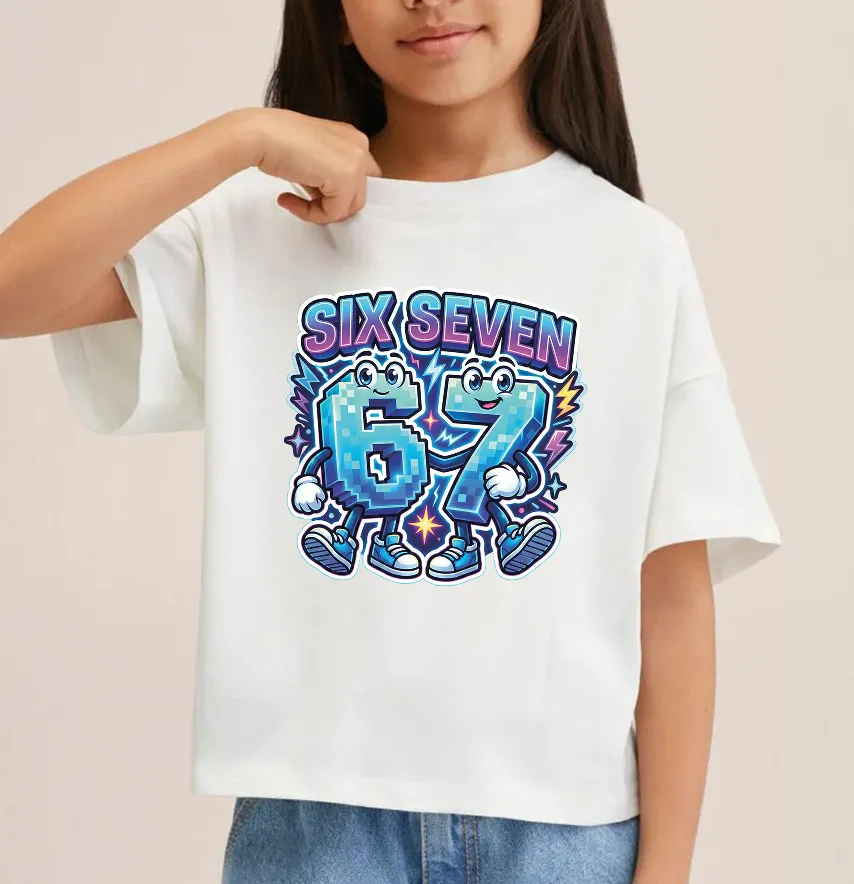 Термонаклейка "Six seven" молнии 19*19 см -1