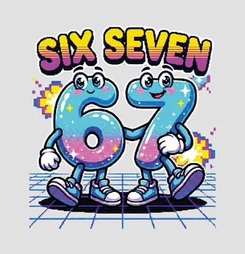 Термонаклейка "Six seven" цветная 17*19 см