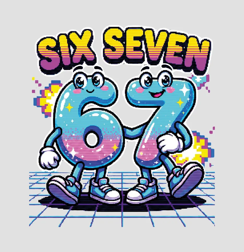 Термонаклейка "Six seven" цветная 17*19 см-0