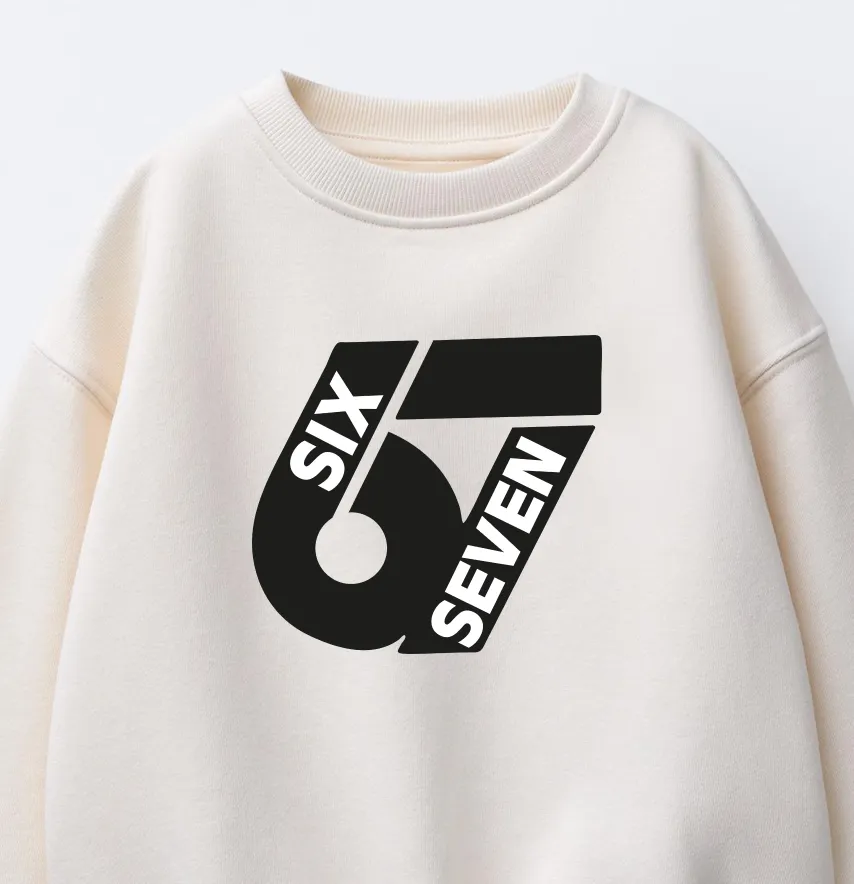 Термонаклейка "Six seven" черная 19*19 см -1