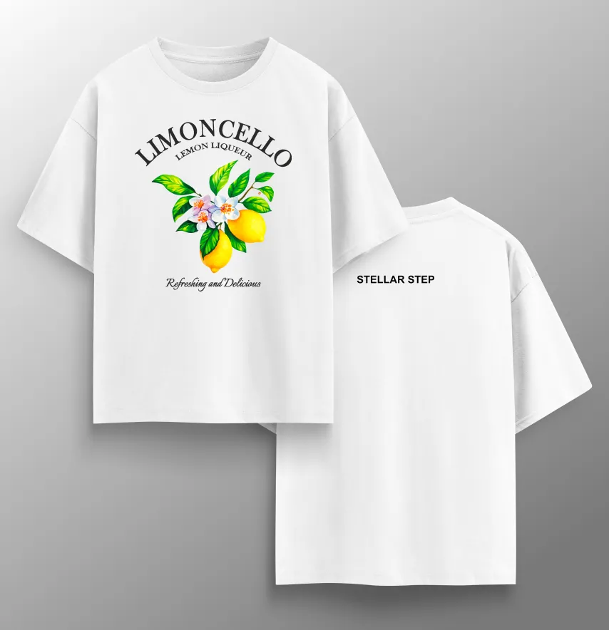 Футболка женская оверсайз "Limoncello" refreshing белого цвета-0