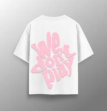 Футболка женская оверсайз "We don't play" белого цвета