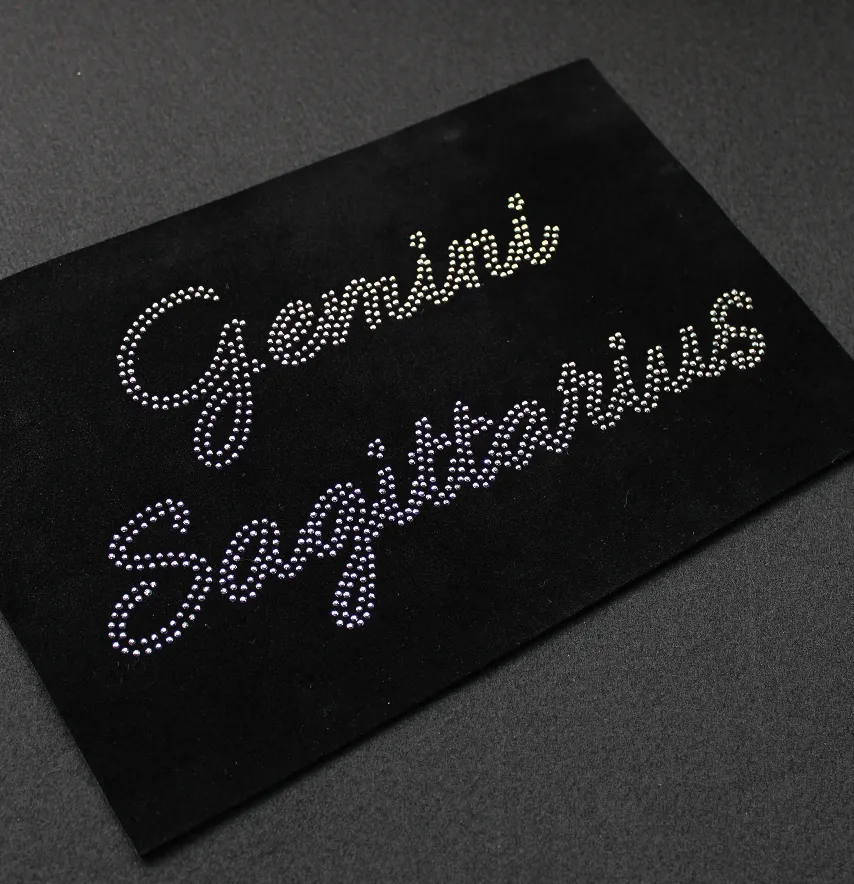 Аплікація зі страз "Gemini Sgittarius" ss6 срібло металік 24*12,5 см-0