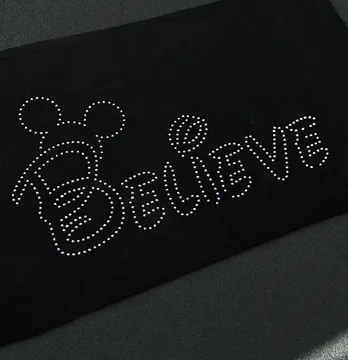 Аплікація зі страз "Believe" ss6 срібло металік 22*11,5 см (2шт на лист)