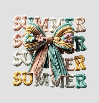 Термоналіпка "Summer" в'язаний бант 19*18 см