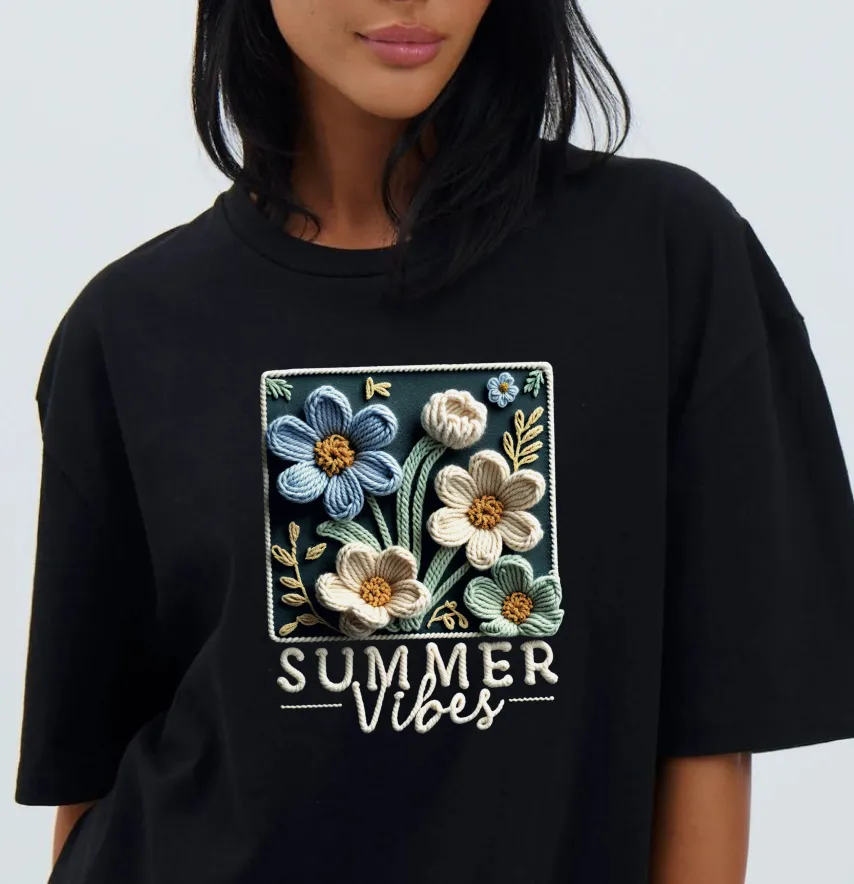 Термонаклейка «Цветы» Summer Vibes 19×23 см.-1