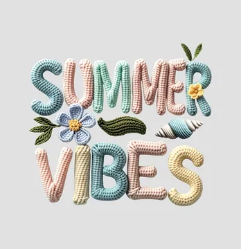 Термоналіпка "В'язаний напис" summer vibes 19*21 см
