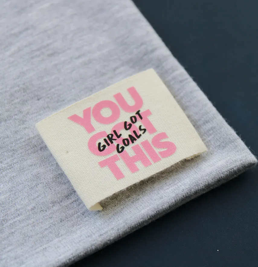 Нашивка хлопковая "You got this" с подогнутыми краями 40×30 мм.-1