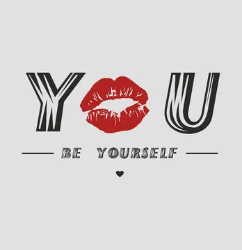 Термоналіпка "You be youself" губи 14,5*28 см чорного кольору