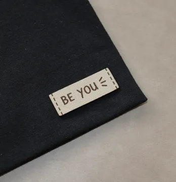 Нашивка "Be you" 40*15 мм оливкового кольору