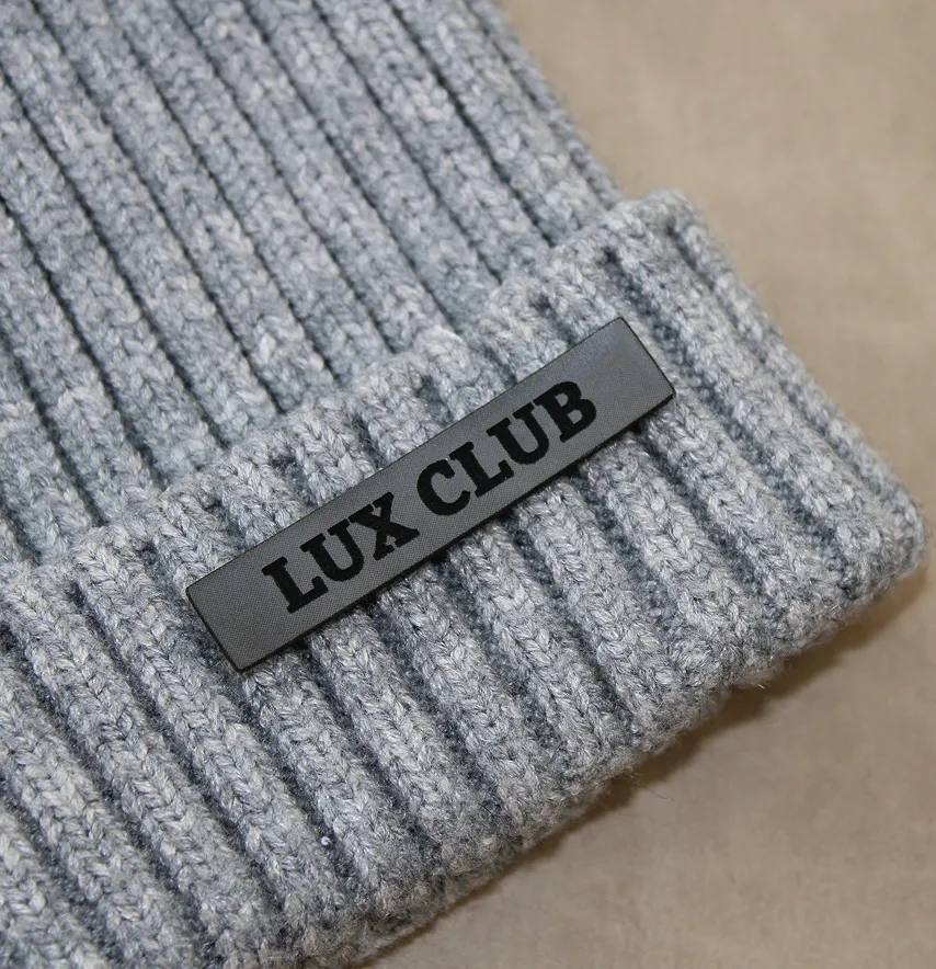 Нашивка "Lux club" 50*10 мм мармурового кольору-1