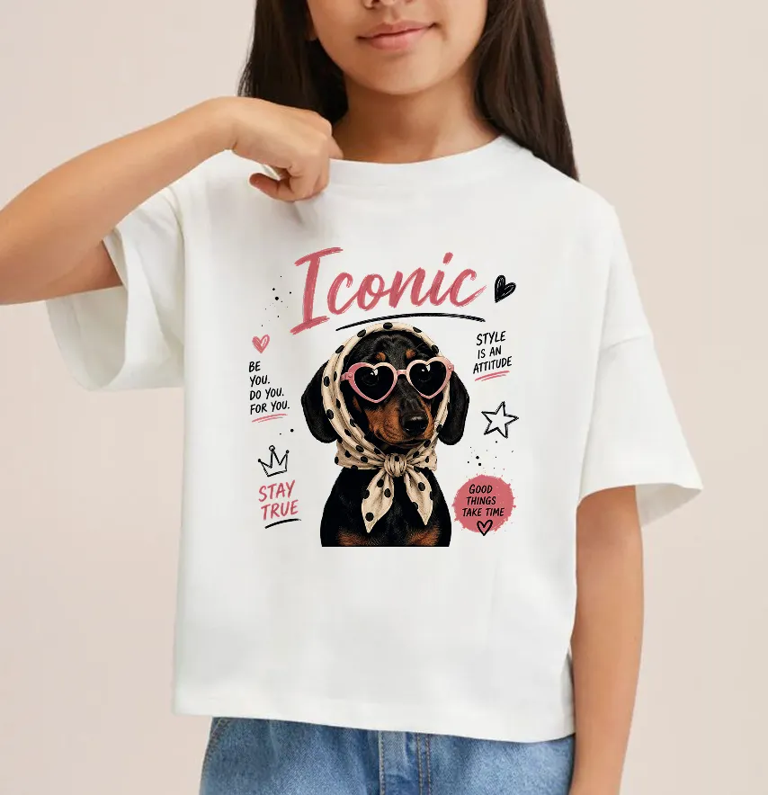Термоналіпка "Iconic" такса в хустці 19*21 см-1