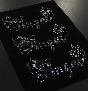 Аплікація зі страз "Angel з крильцями" ss6 срібло металік 18*10 см (3шт лист)