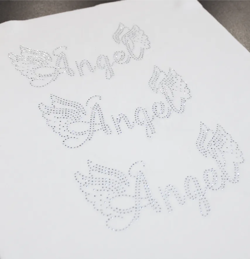 Аплікація зі страз "Angel з крильцями" ss6 срібло металік 18*10 см (3шт лист)-4