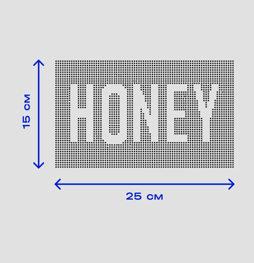 Аплікація зі страз "Honey" ss6 срібло металік 25*15 см-6