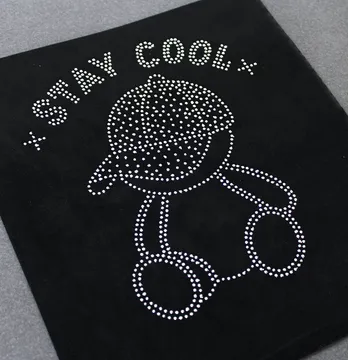 Аплікація зі страз "Stay cool" ss6 срібло металік 16,5*20 см