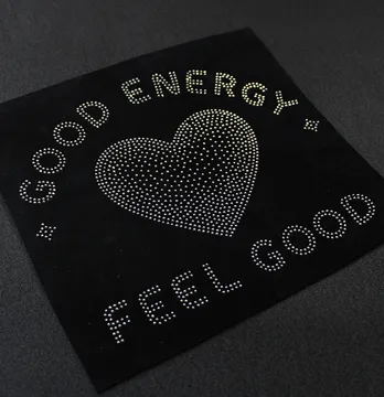 Аплікація зі страз "Good energy" ss6 cрібло металік 24*20 см